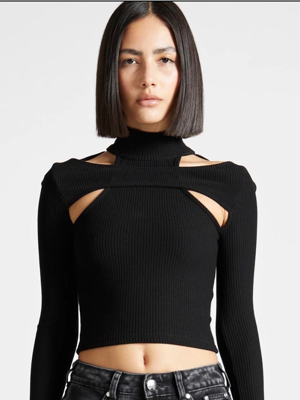 MDV cut out cropped ribbed size US 2